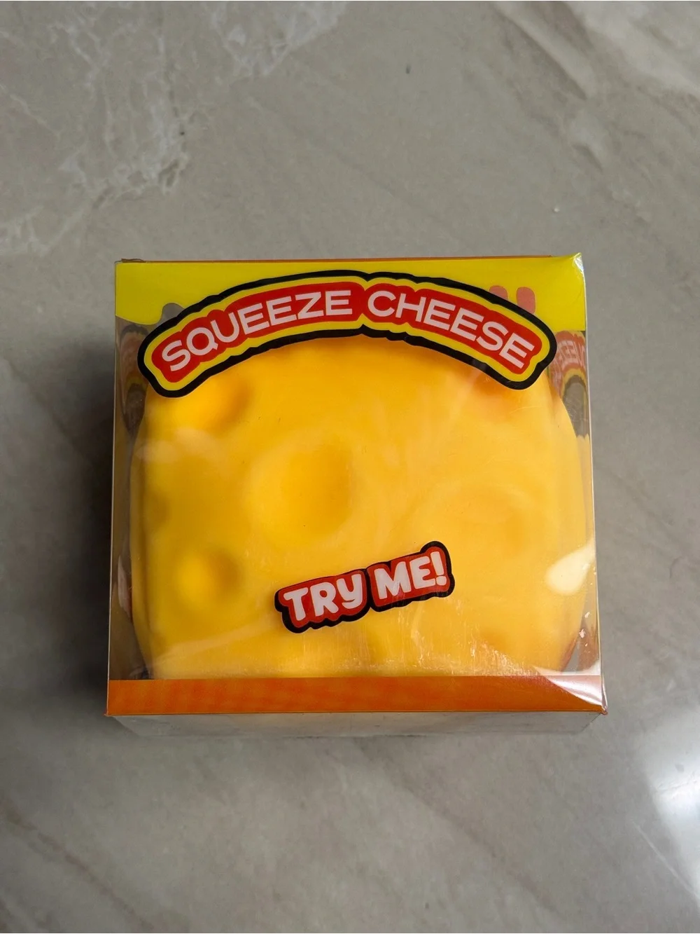 Squeeze Cheese Yellow Stress Toy
